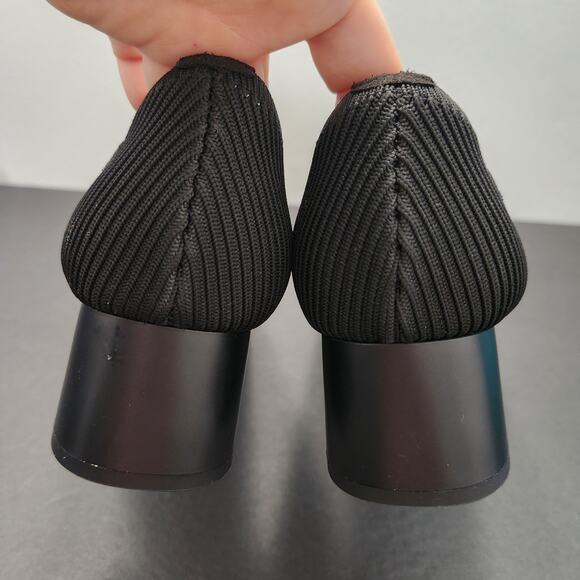 VIVAIA Melody Square Toe Heels 39/8 Black Career Office Business Girlboss - Picture 5 of 8